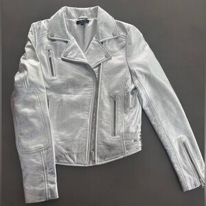 Silver Women's Biker Jacket